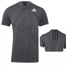 Adidas Cross-Up Short Sleeve Crew Neck Grey T-Shirt - Mens