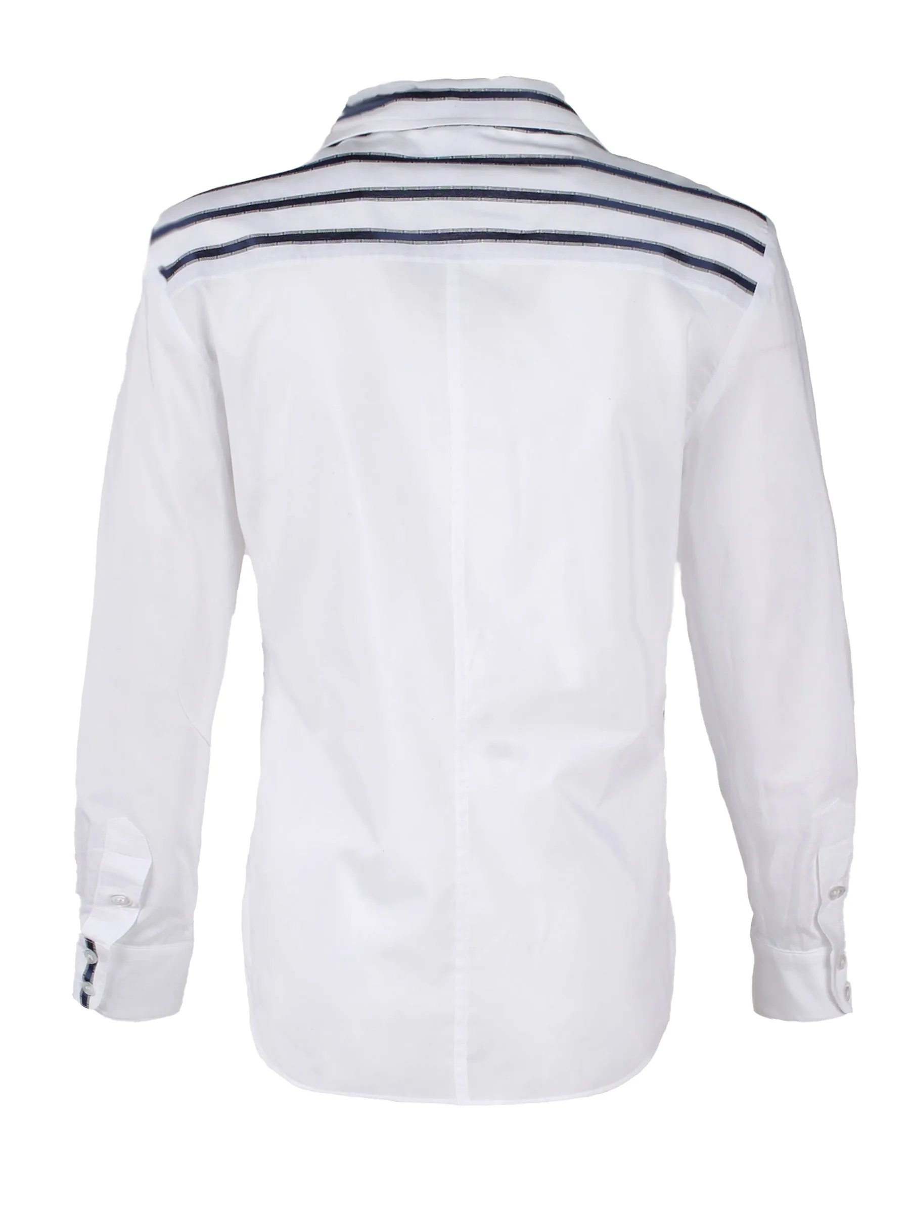 Alex Shirt Blue and White Ribbon Stripe