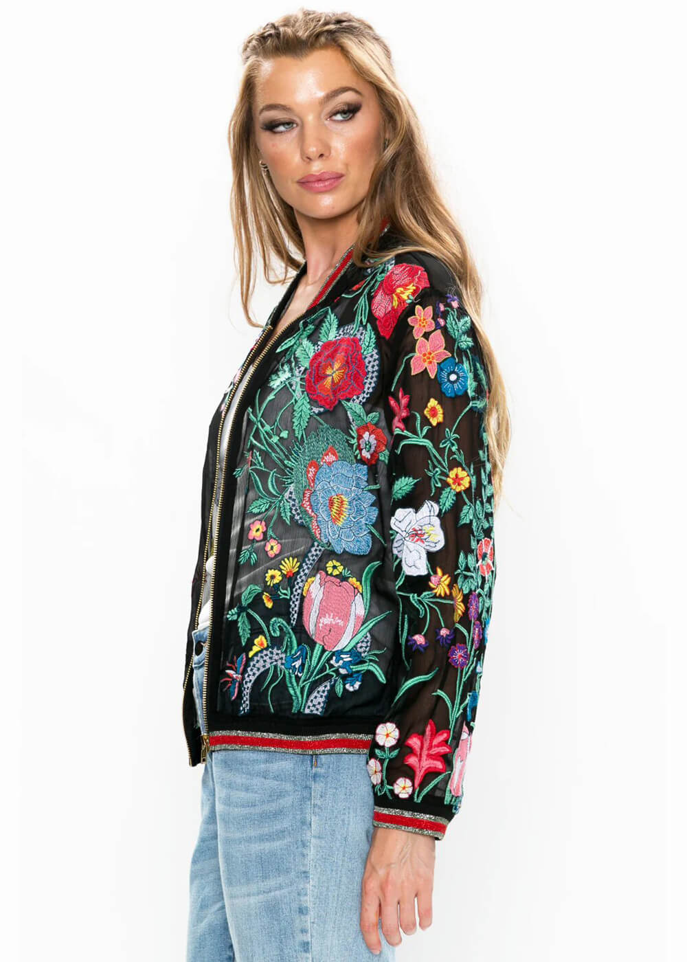 Aratta Bellezza Embroided Collage Jacket Black