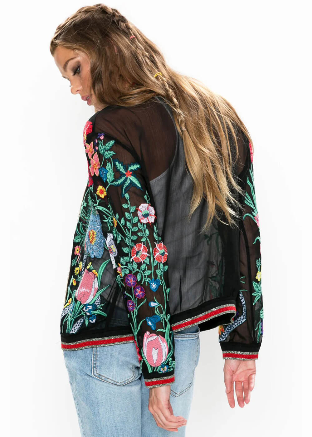 Aratta Bellezza Embroided Collage Jacket Black