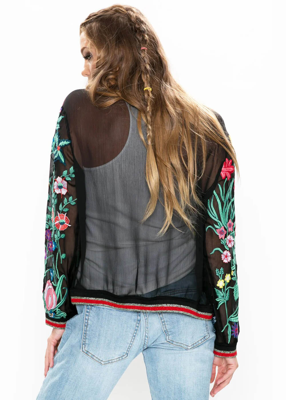 Aratta Bellezza Embroided Collage Jacket Black