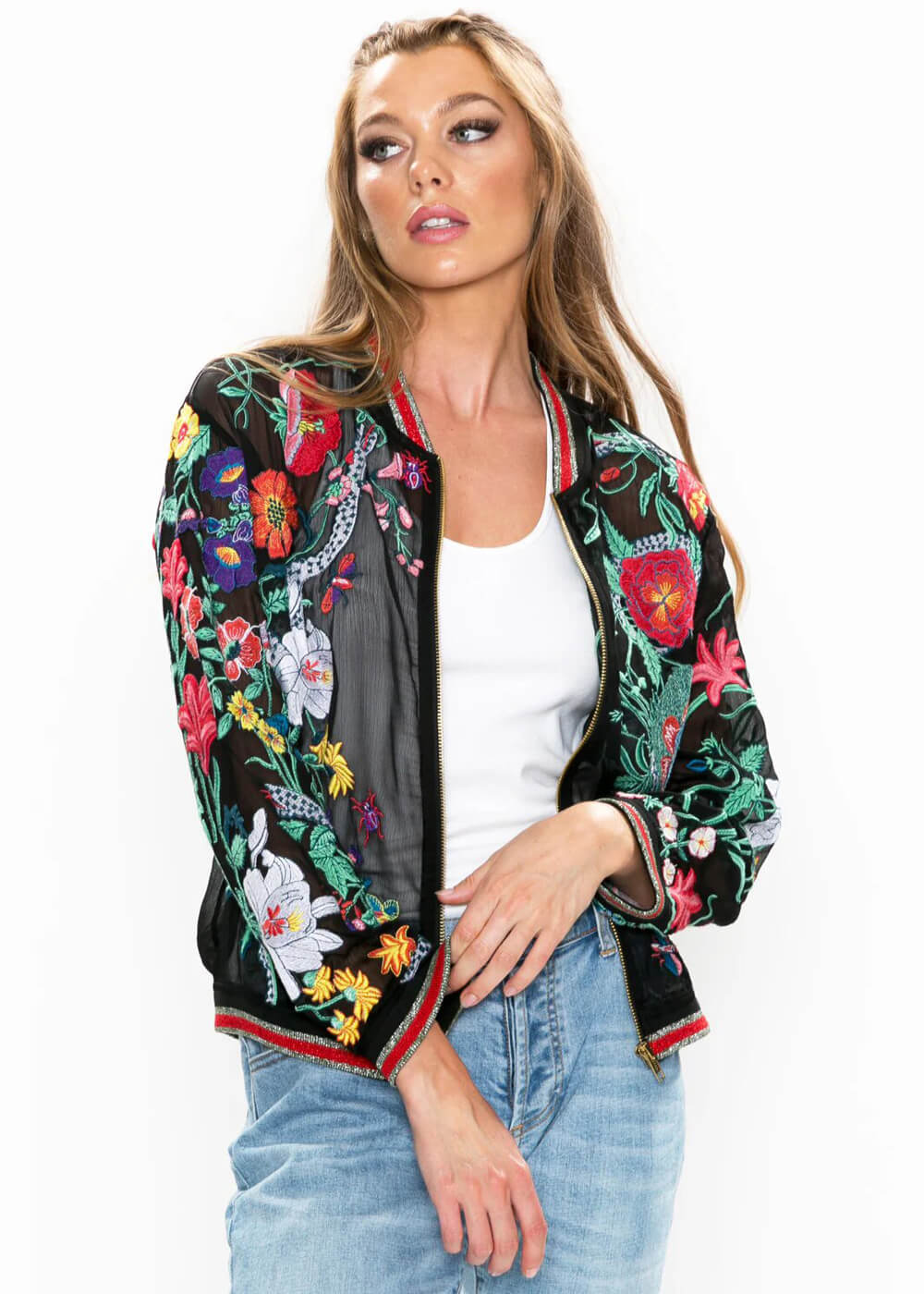 Aratta Bellezza Embroided Collage Jacket Black