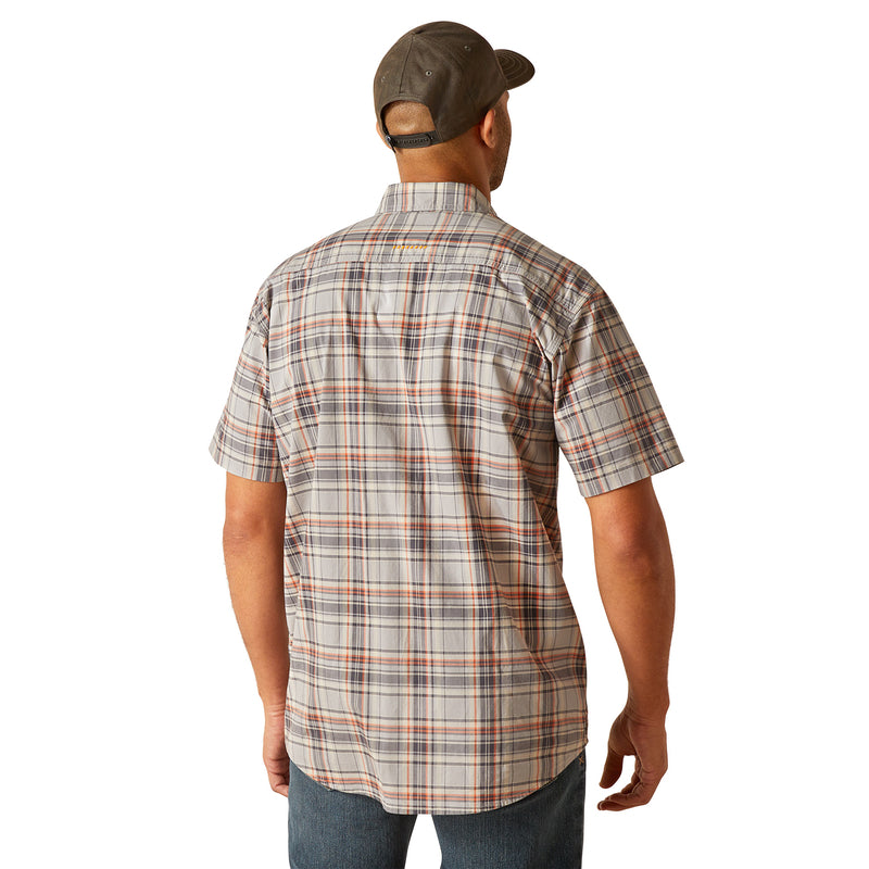 'Ariat' Men's Rebar 'Made Tough' DuraStretch Button Down - Alloy Plaid