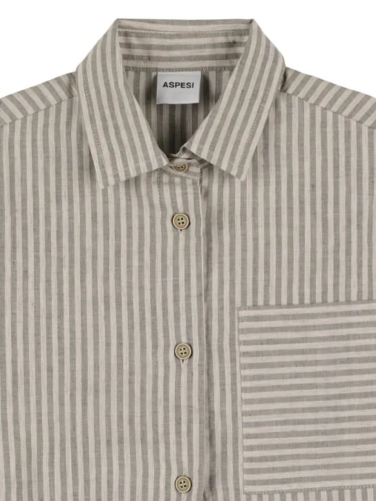 ASPESI   Striped cotton blend shirt 