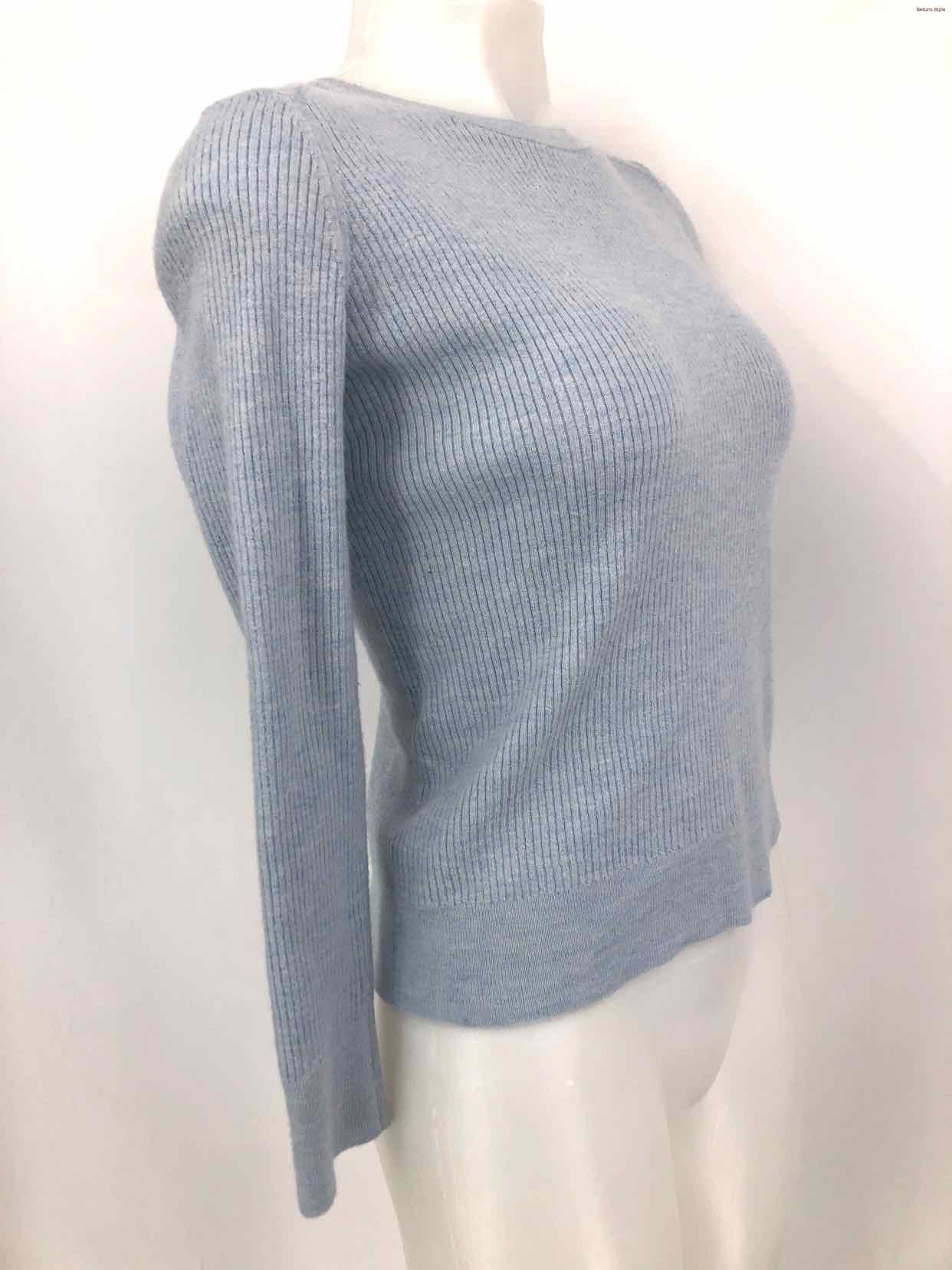 BANANA REPUBLIC Lt Blue Merino Wool Ribbed Longsleeve Size MEDIUM (M) Sweater