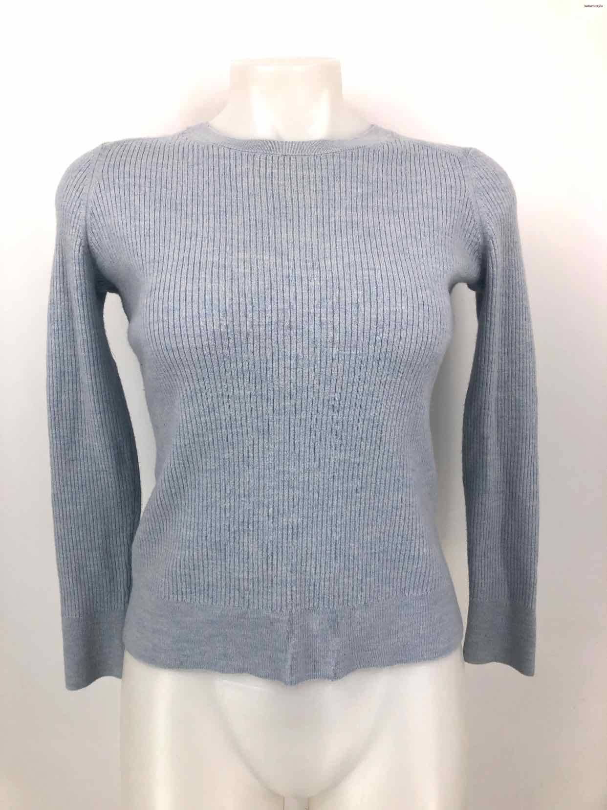 BANANA REPUBLIC Lt Blue Merino Wool Ribbed Longsleeve Size MEDIUM (M) Sweater