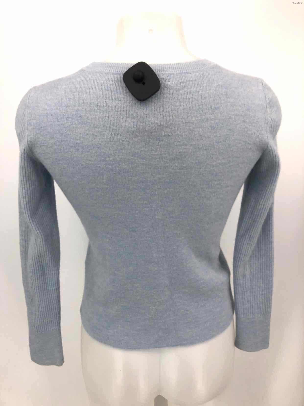 BANANA REPUBLIC Lt Blue Merino Wool Ribbed Longsleeve Size MEDIUM (M) Sweater