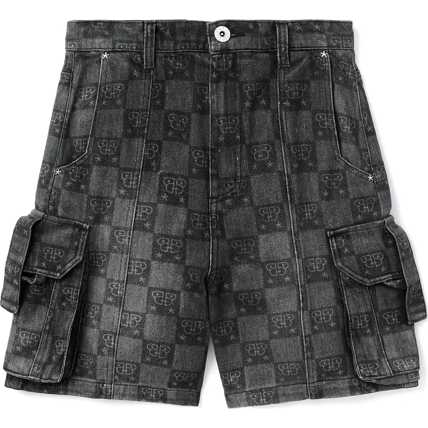 BAPY MONOGRAM DENIM SHORTS LADIES