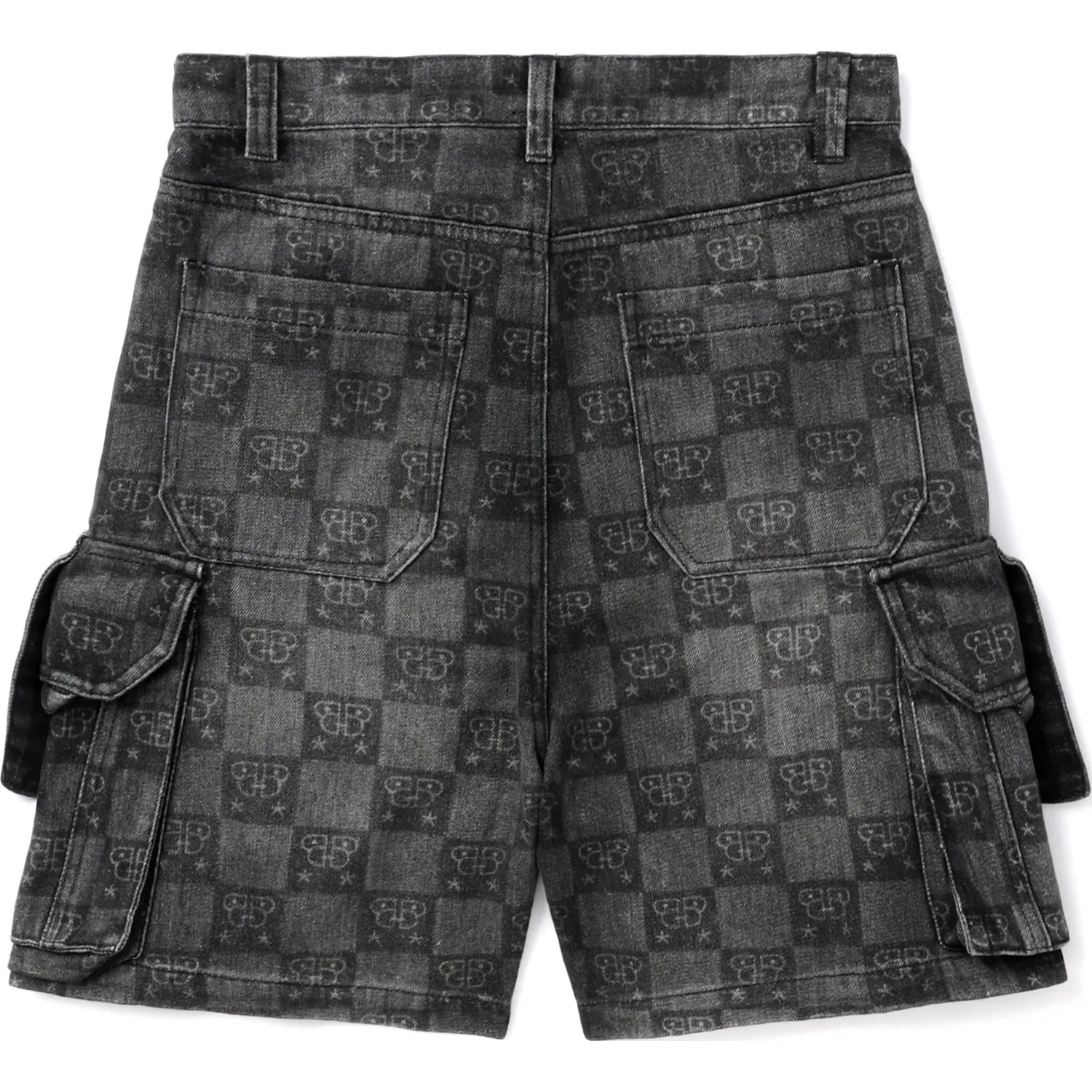 BAPY MONOGRAM DENIM SHORTS LADIES