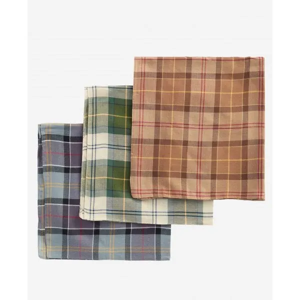 Barbour Mens Handkerchiefs Gift Box Set in Tartan Assortment 2