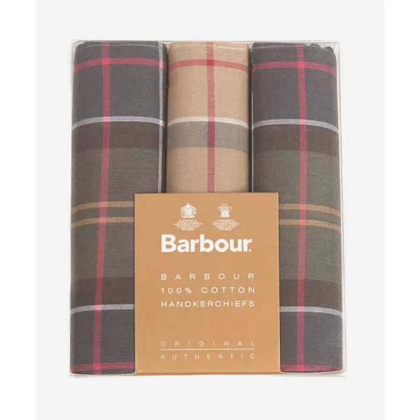 Barbour Mens Handkerchiefs Gift Box Set in Tartan Assortment