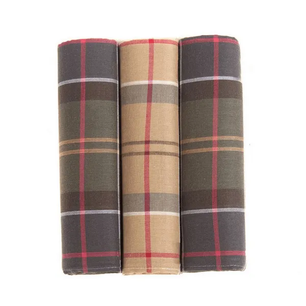 Barbour Mens Handkerchiefs Gift Box Set in Tartan Assortment