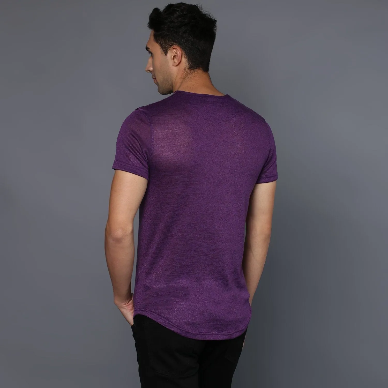 Basic Purple Crew Neck T-Shirt