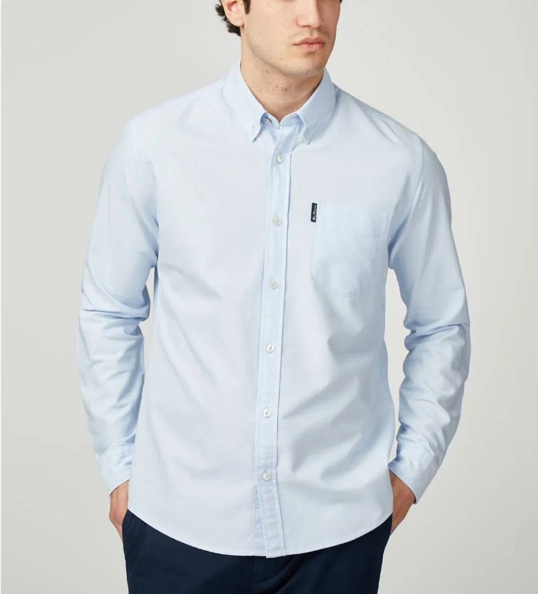 Ben Sherman Long Sleeve Button Down Oxford Shirt Sky