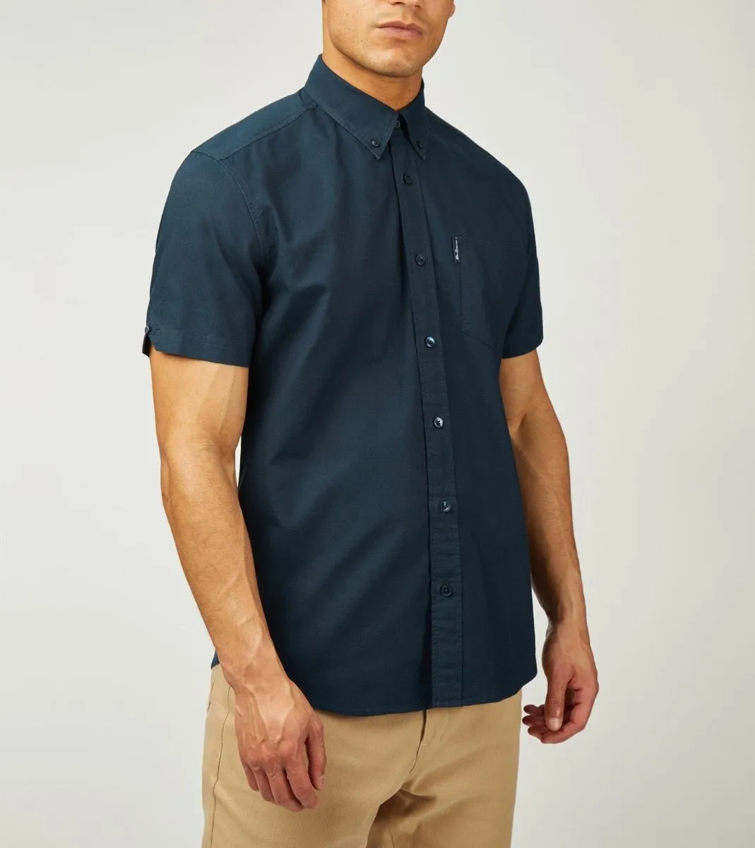 Ben Sherman Short Sleeve Button Down Oxford Shirt Dark Navy