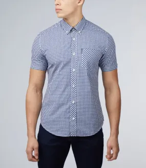 Ben Sherman Short Sleeve Core Gingham Shirt Dark Blue