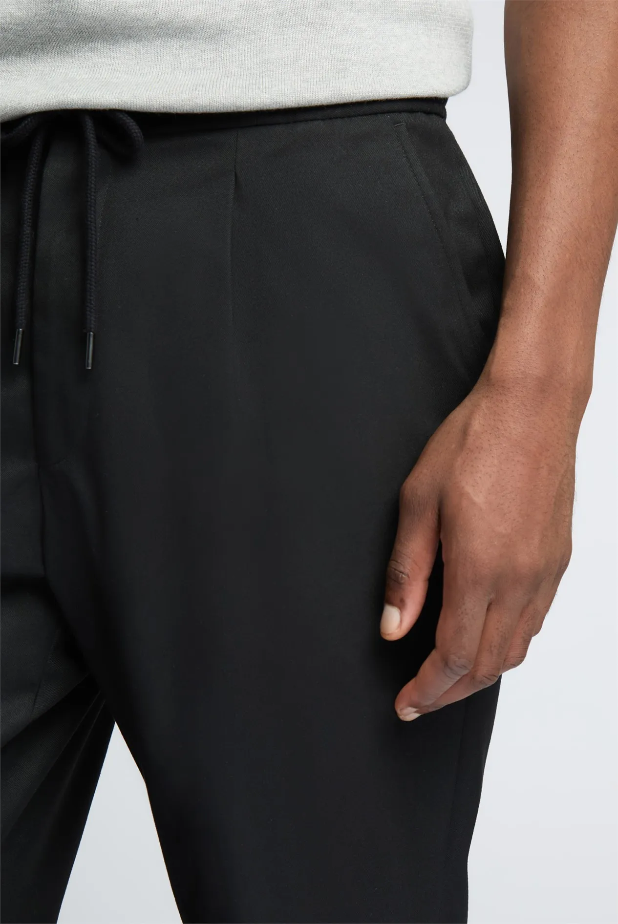 Black Drawstring Trousers