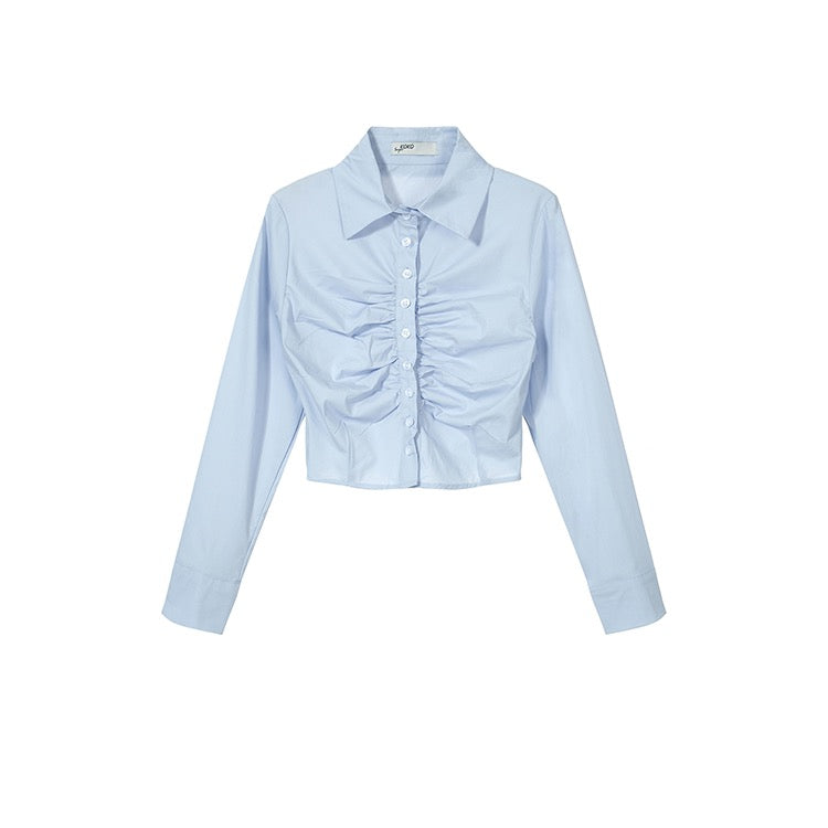 Blue Crop Runch Shirt