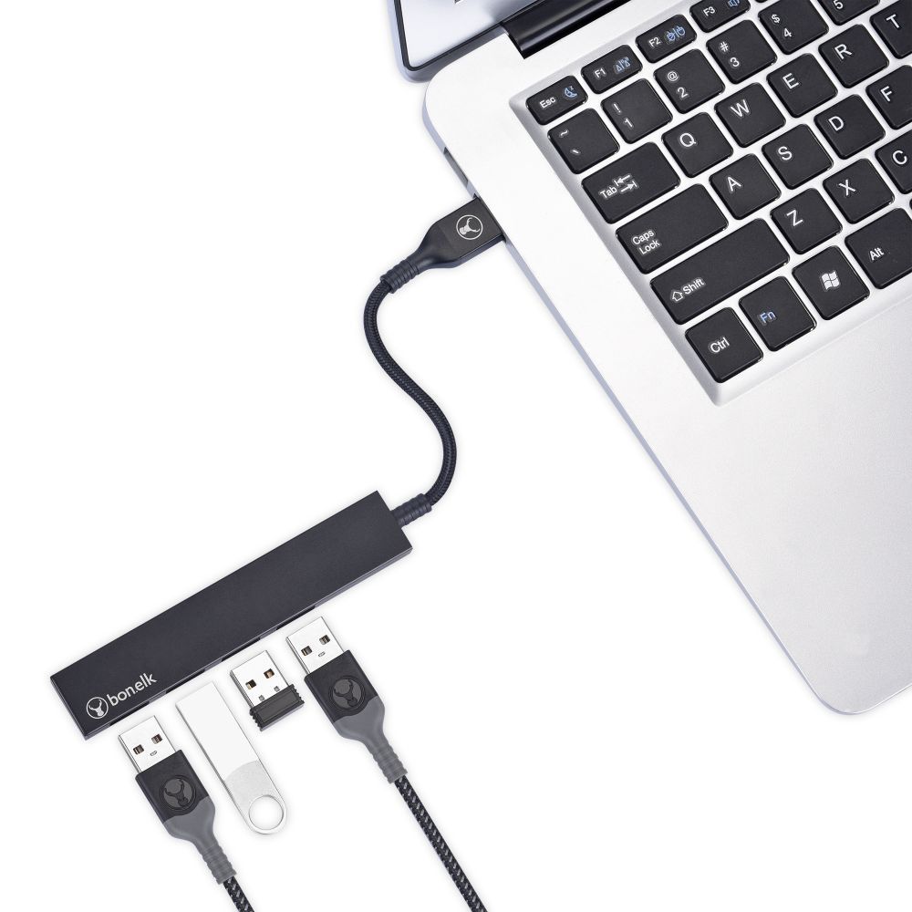 Bonelk Long-Life USB-A to 4 Port USB 3.0 Slim Hub