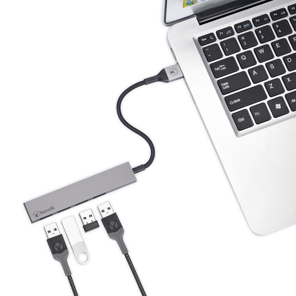 Bonelk Long-Life USB-A to 4 Port USB 3.0 Slim Hub