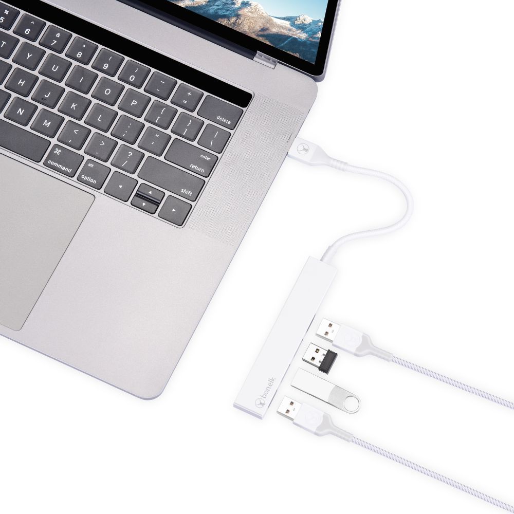 Bonelk Long-Life USB-A to 4 Port USB 3.0 Slim Hub