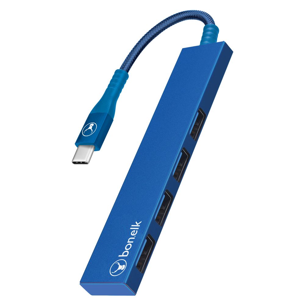 Bonelk Long-Life USB-C to 4 Port USB 3.0 Slim Hub