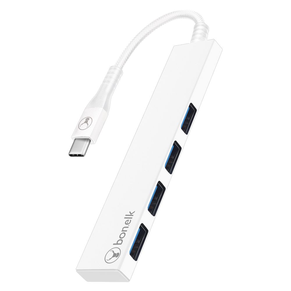 Bonelk Long-Life USB-C to 4 Port USB 3.0 Slim Hub