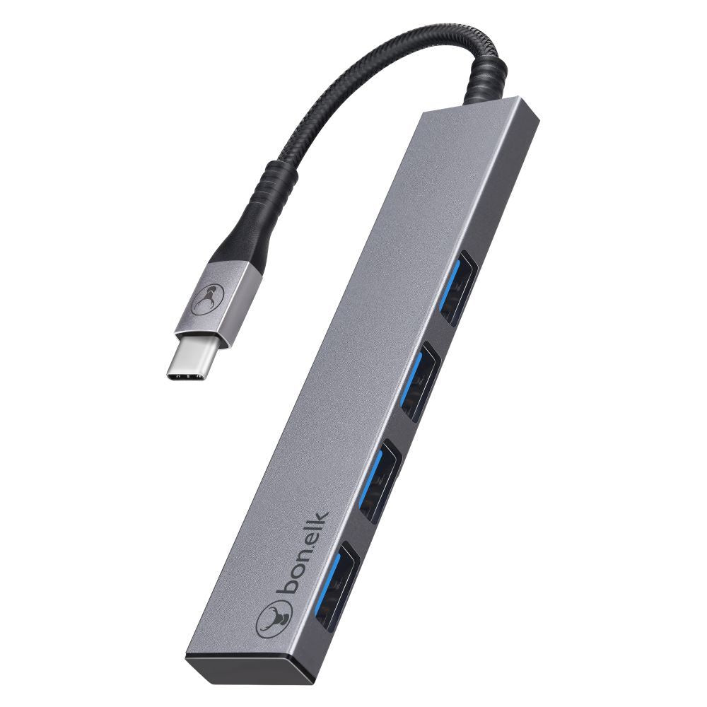 Bonelk Long-Life USB-C to 4 Port USB 3.0 Slim Hub