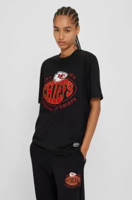  BOSS x NFL stretch-cotton T-shirt with collaborative branding