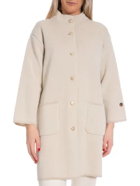 BUSNEL JACQUARD COAT MIKA BEIGE/ECRU