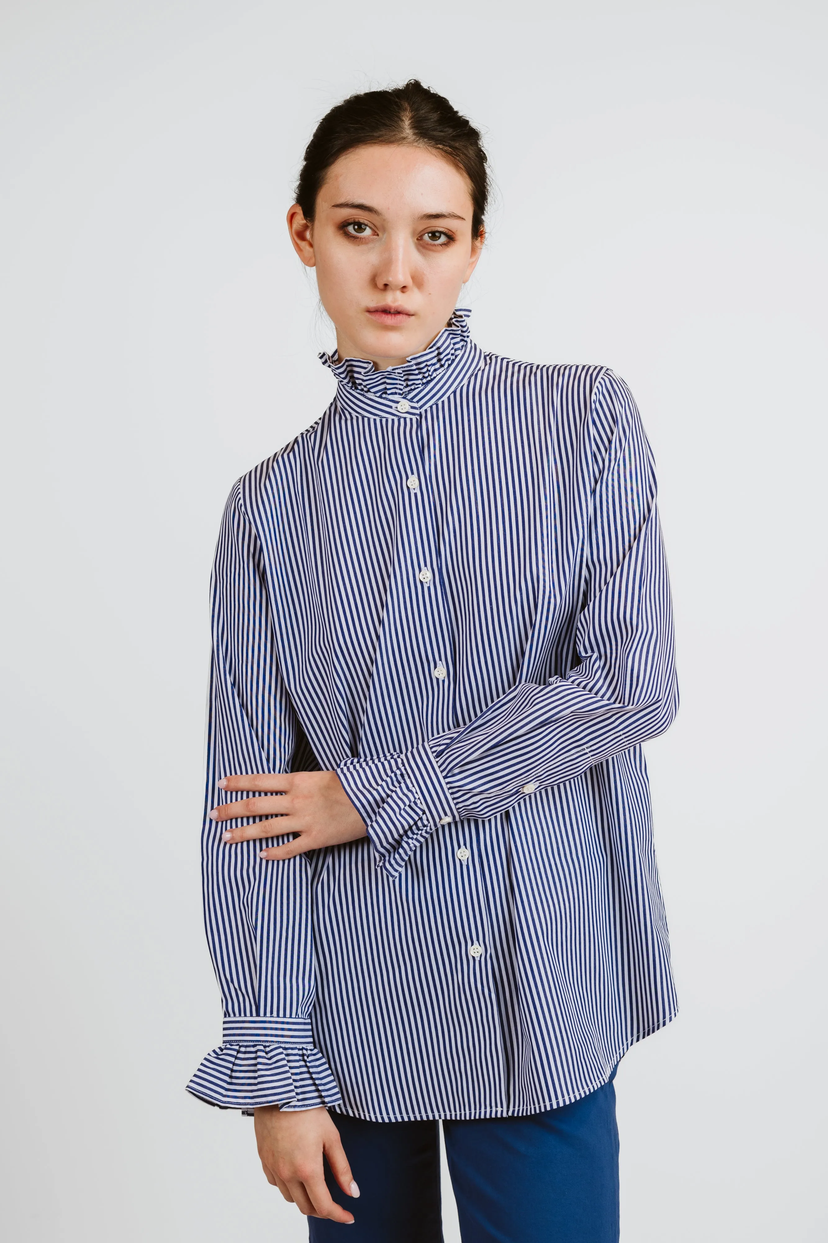 CAMICIA ALEX (OVERSIZE) RIGA AZZURRA