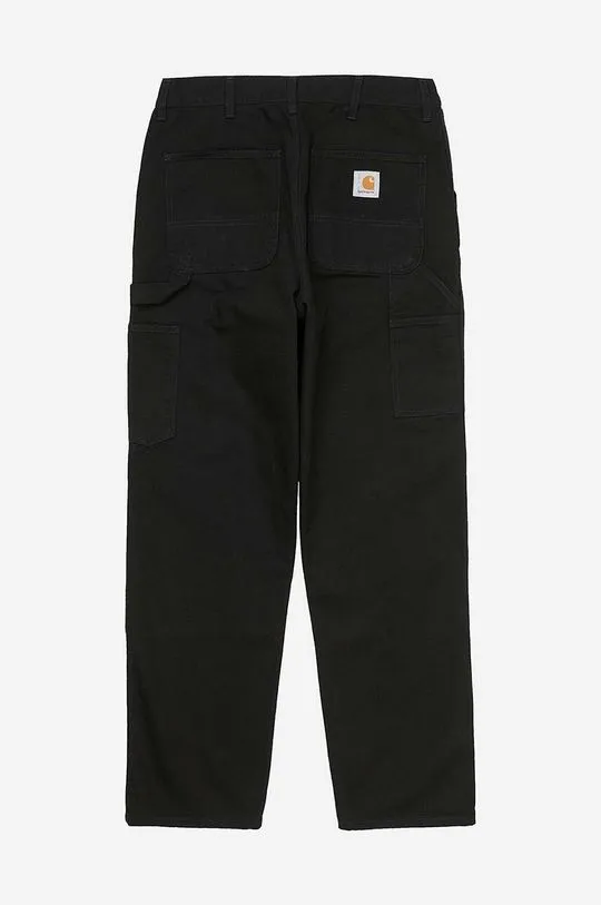 Carhartt WIP cotton trousers Double Knee Pant black color