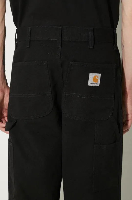 Carhartt WIP cotton trousers Double Knee Pant black color