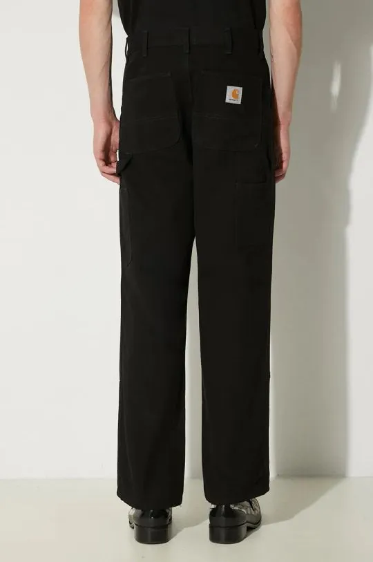 Carhartt WIP cotton trousers Double Knee Pant black color