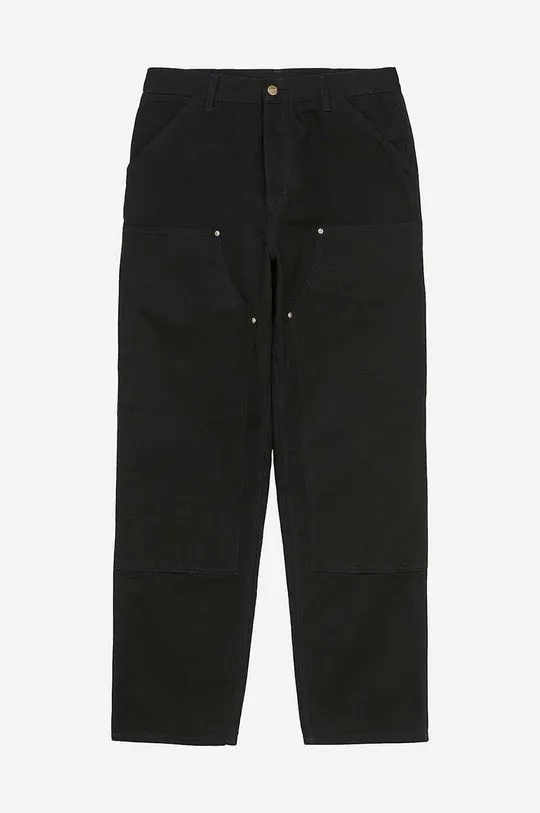 Carhartt WIP cotton trousers Double Knee Pant black color