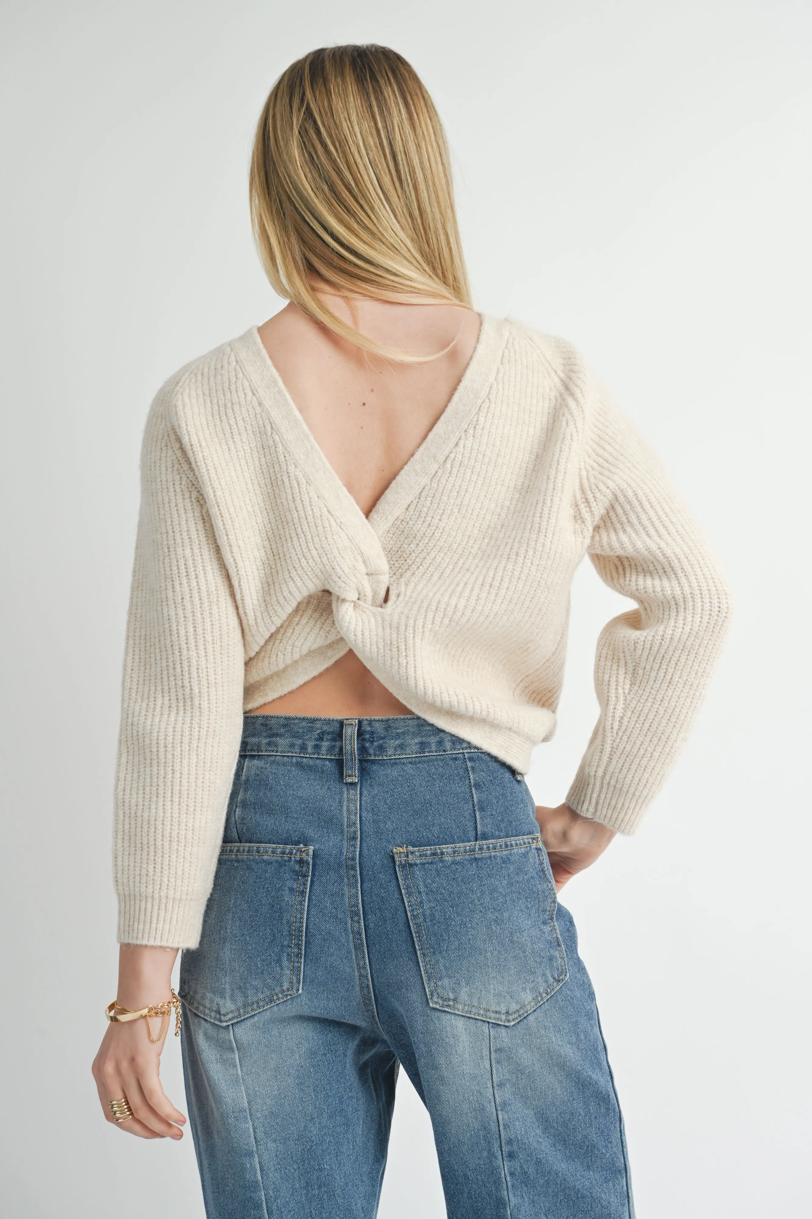 Cece Reversible Twist Sweater