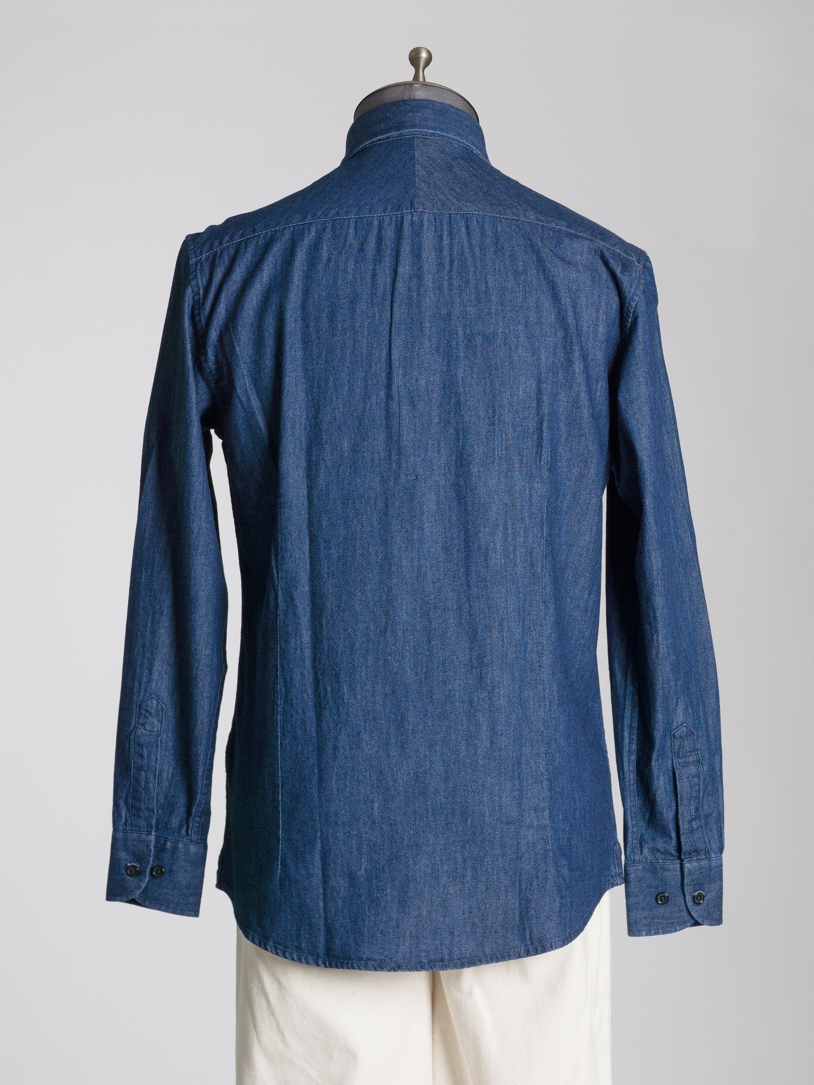 Chambray Shirt - Dark Blue Windsor Collar