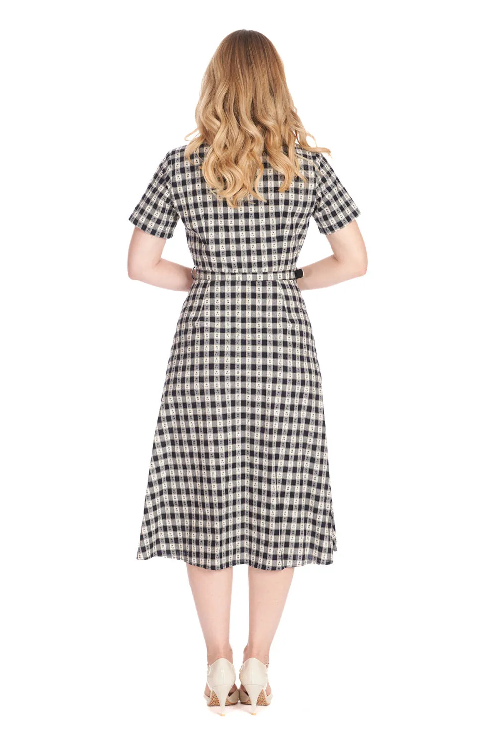 CHERRY CHECK  DRESS