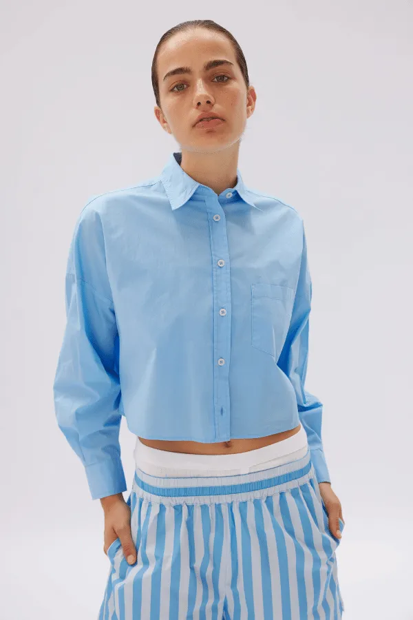 Chiara Cropped Shirt Azure