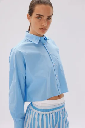 Chiara Cropped Shirt Azure