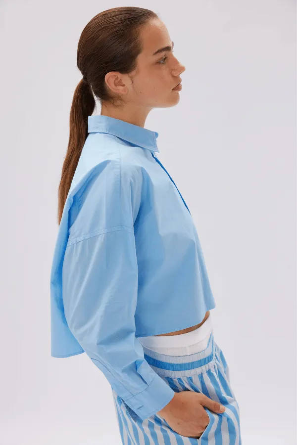 Chiara Cropped Shirt Azure