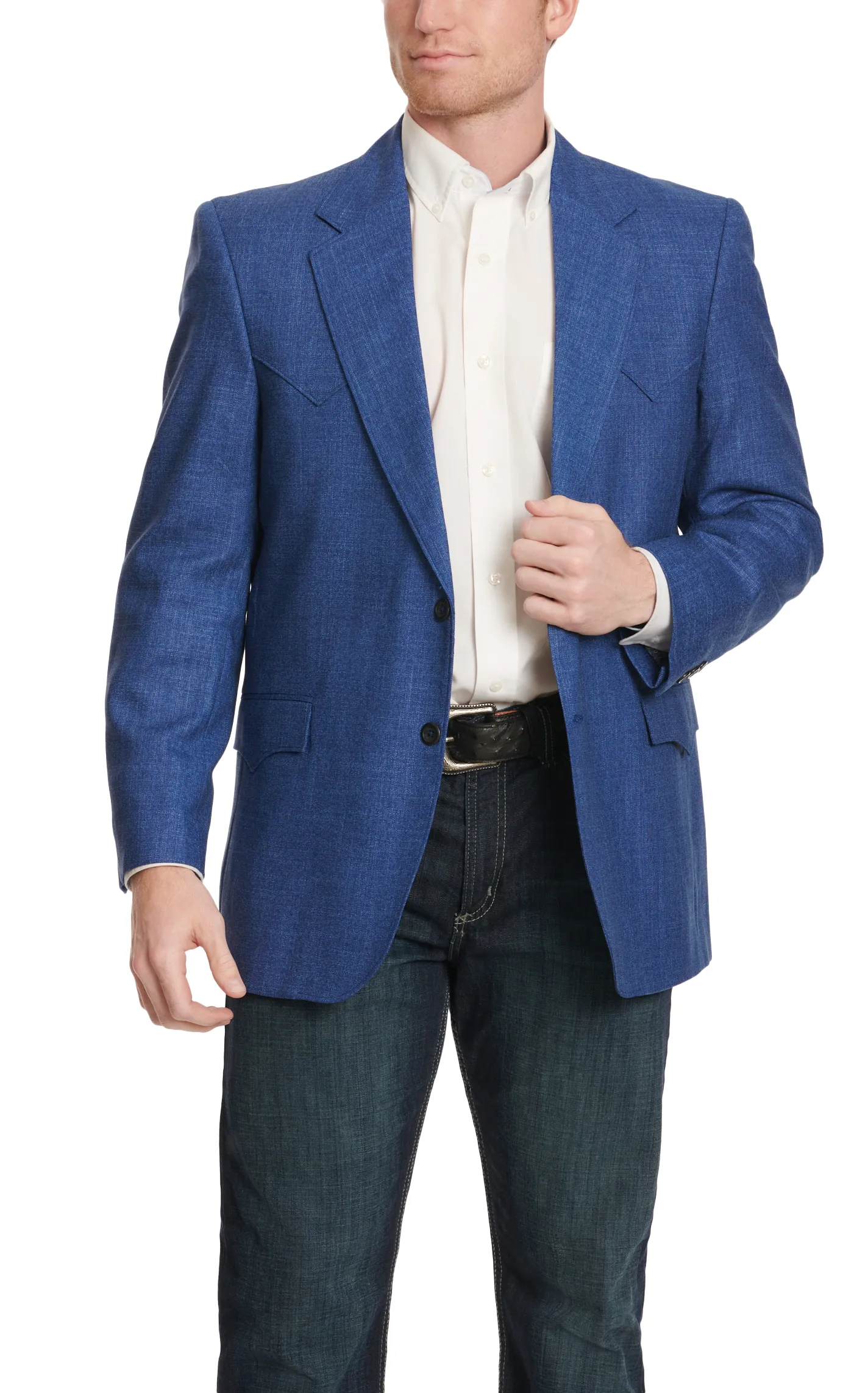 Circle S Men's Desert Blue Lubbock Double Yoke Western Sport Coat