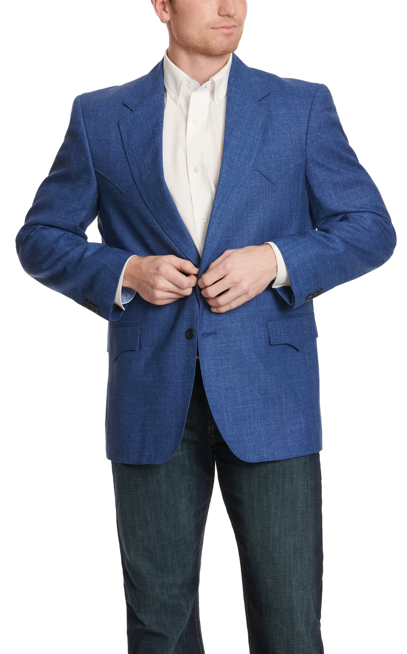 Circle S Men's Desert Blue Lubbock Double Yoke Western Sport Coat