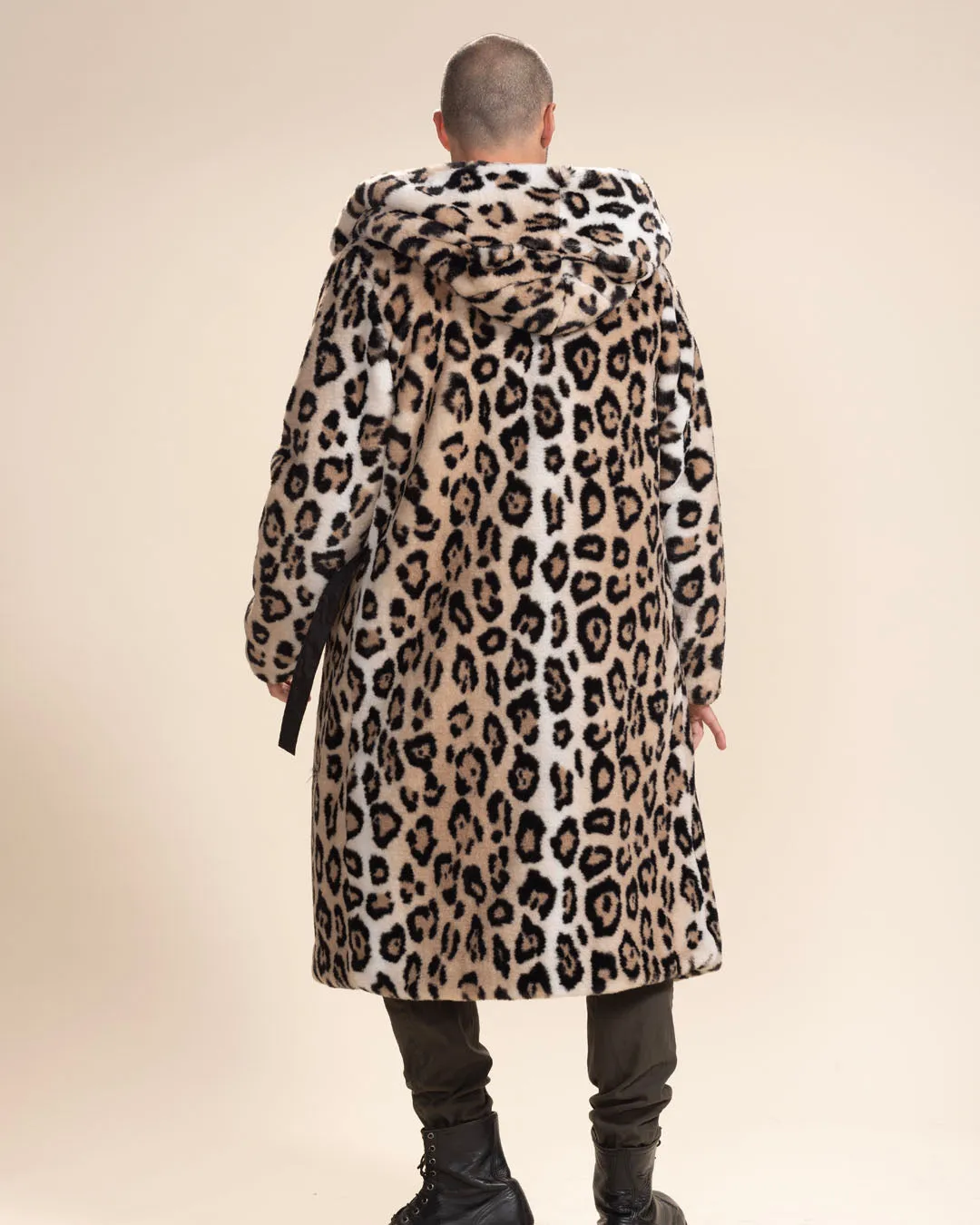 Classic Men's Long Faux Fur Coat | Arabian Leopard