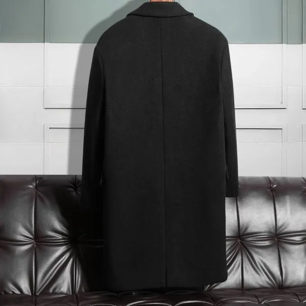 Classic longline wool winter coat for men