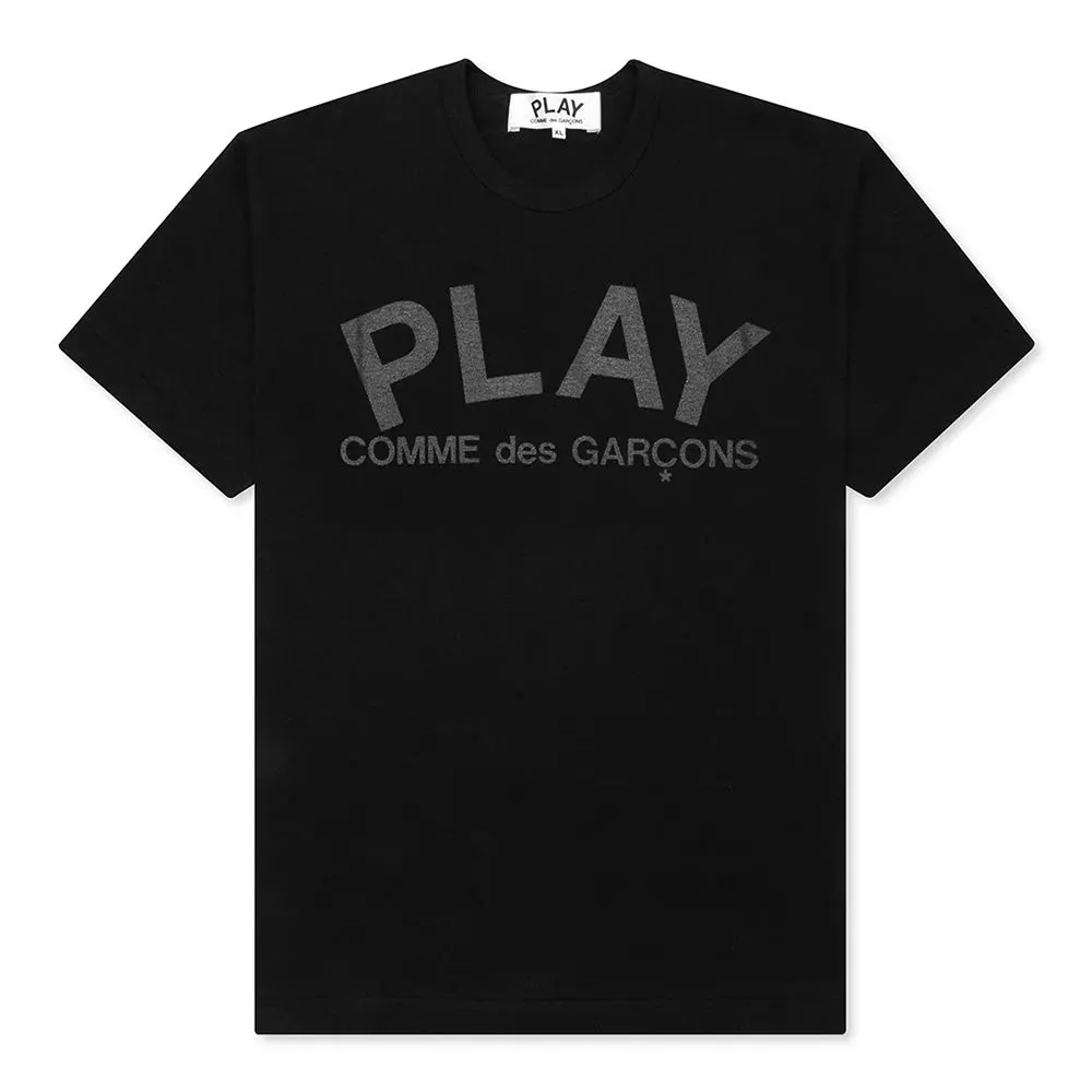 Comme des Garons PLAY Text Logo SS Tee