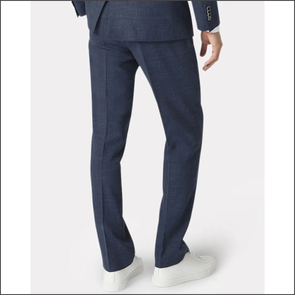 Constable Tailored Fit Navy Linen Blend Trouser from Brook Taverner-