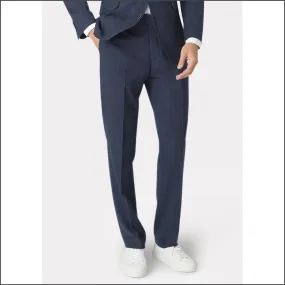 Constable Tailored Fit Navy Linen Blend Trouser from Brook Taverner-