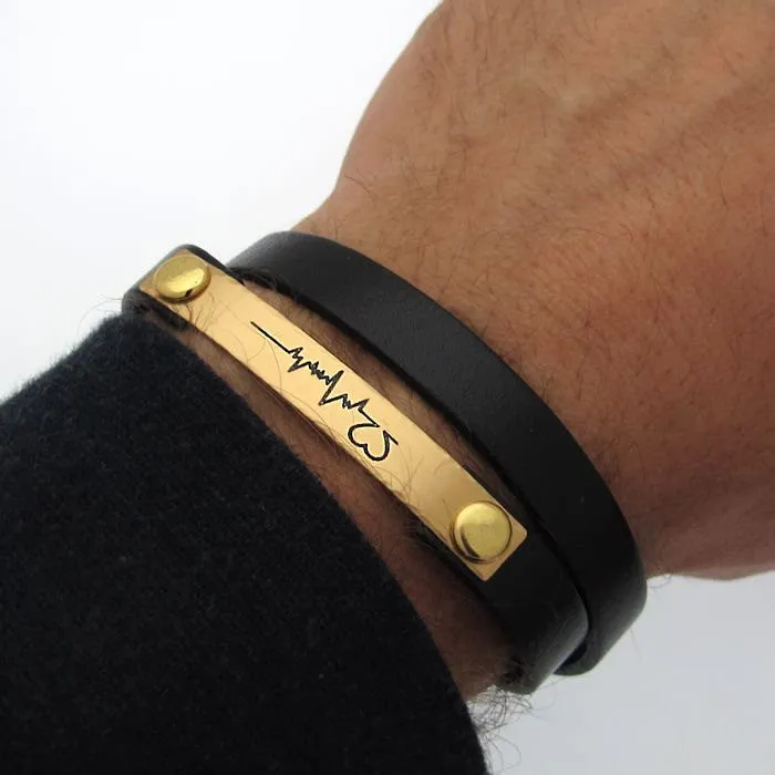 Custom EKG Bracelet for Men - Cool Mens Gift Idea