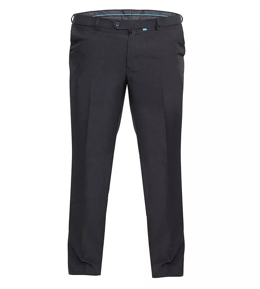 D555 Big Mens Black Trousers With Adjustable Waist (MAX BLACK)